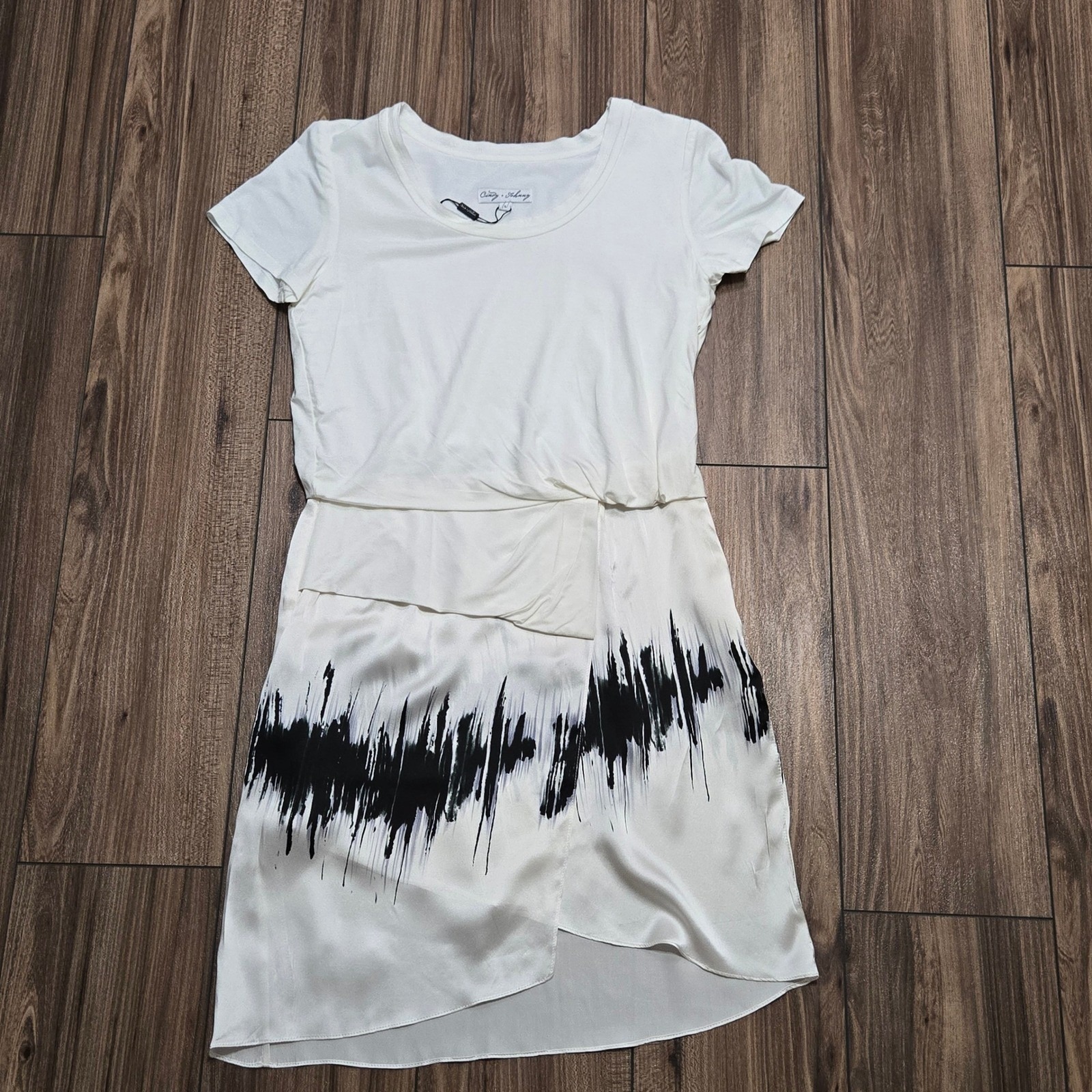 Cindy + Johnny Nwt White Black Abstract Dress Nwt $180.00